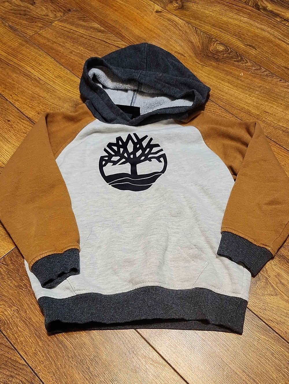 Timberland Tri-Tone Kids Hoodie - Cream, Mustard & Charcoal